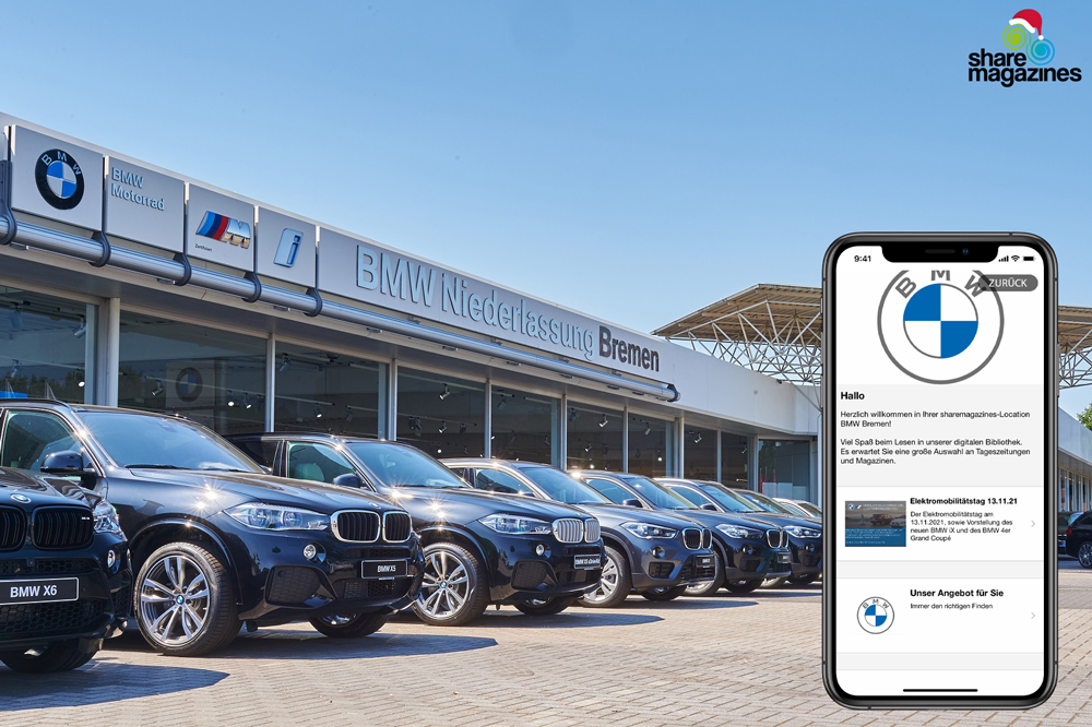 Automobilbranche trifft auf innovatives Entertainment – sharemagazines in der BMW Niederlassung Bremen