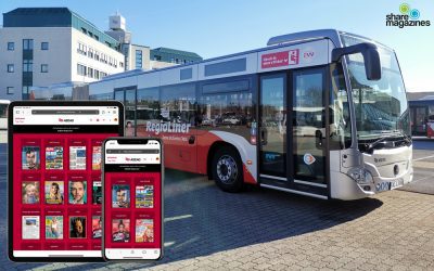 Der digitale Lesezirkel von sharemagazines in den Bussen der Aachener Straßenbahn und Energieversorgungs-AG